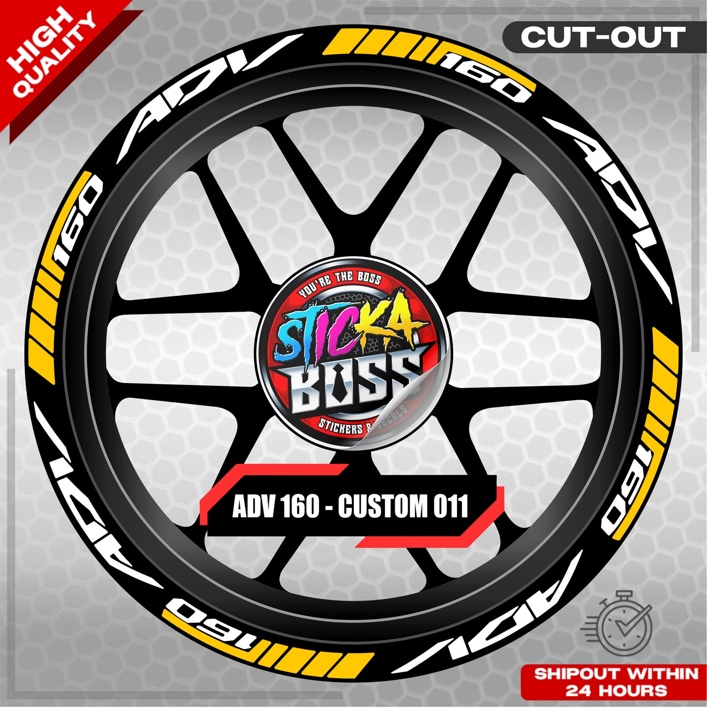 ADV 160 MAG STICKER SET ( 2 MAGS ) - CUSTOM 011 | VINYL WATERPROOF CUT-OUT DECALS