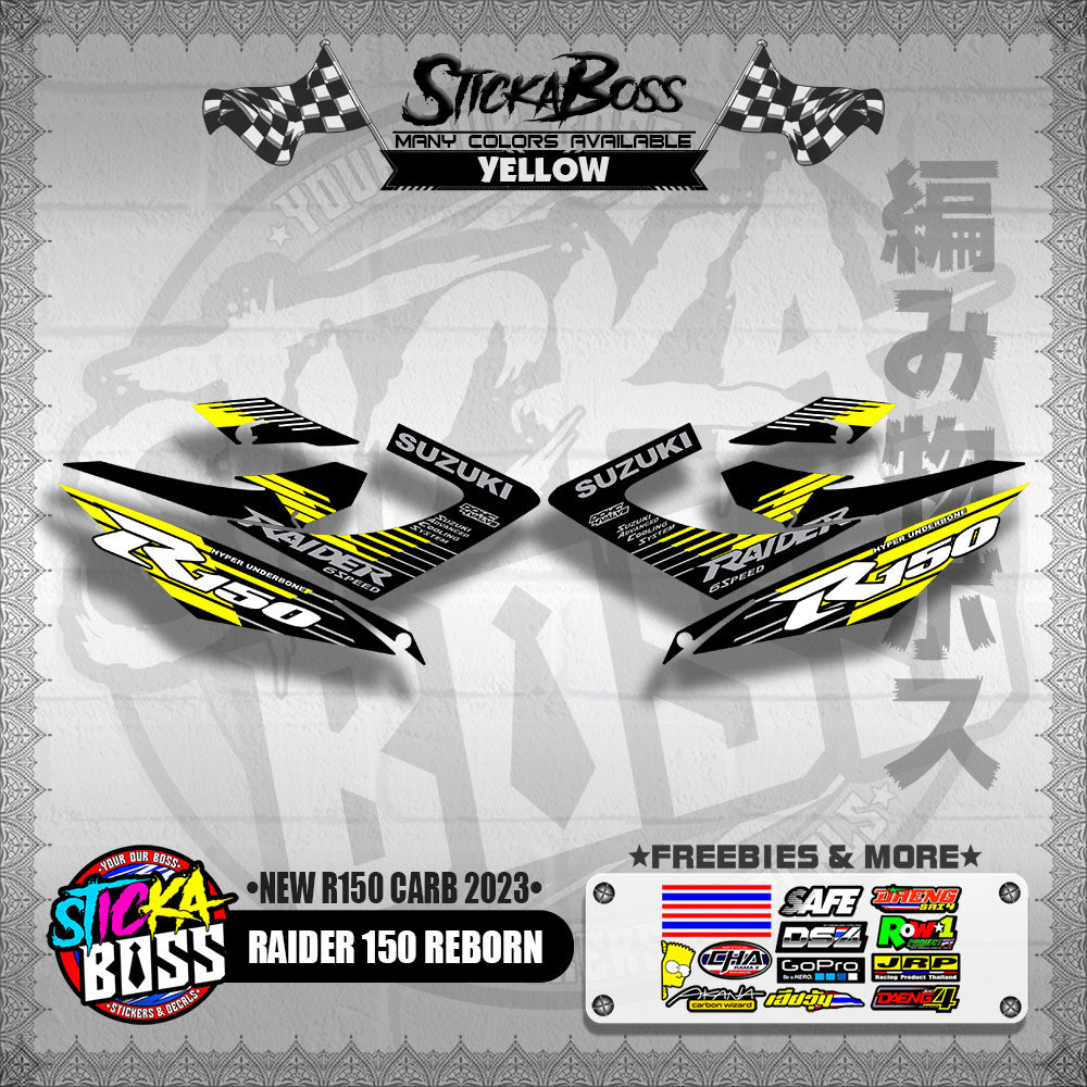 RAIDER 150 REBORN DECALS ( NEW R150 CARB 2023 )【WITH FREEBIES】