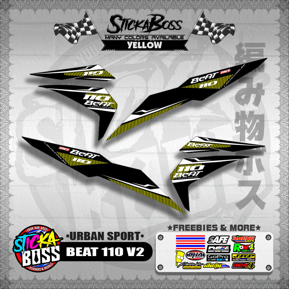 BEAT 110 FI V2 DECALS ( URBAN SPORT )【WITH FREEBIES】