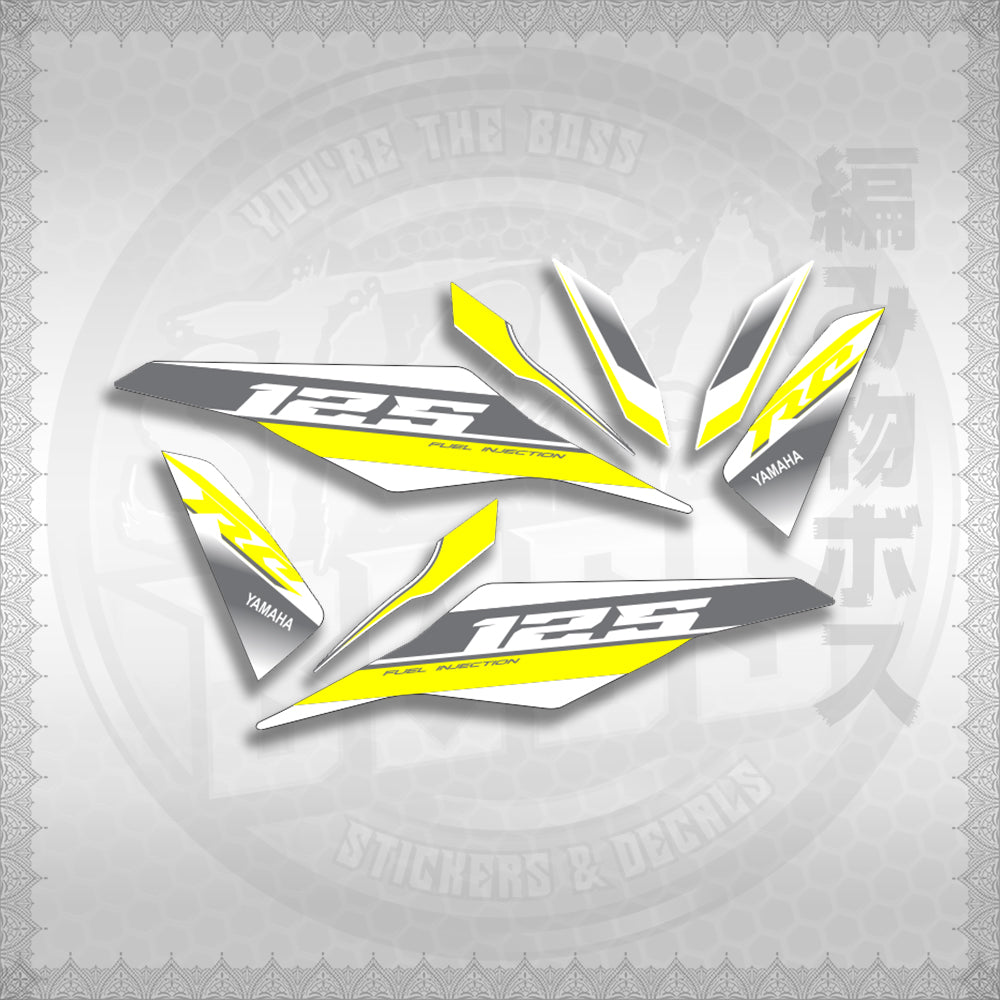 MIO I 125 M3 DASH RC EDITION FOR WHITE STICKER DECALS By STICKABOSS (SOFIE LAMINATED WATERPROOF)