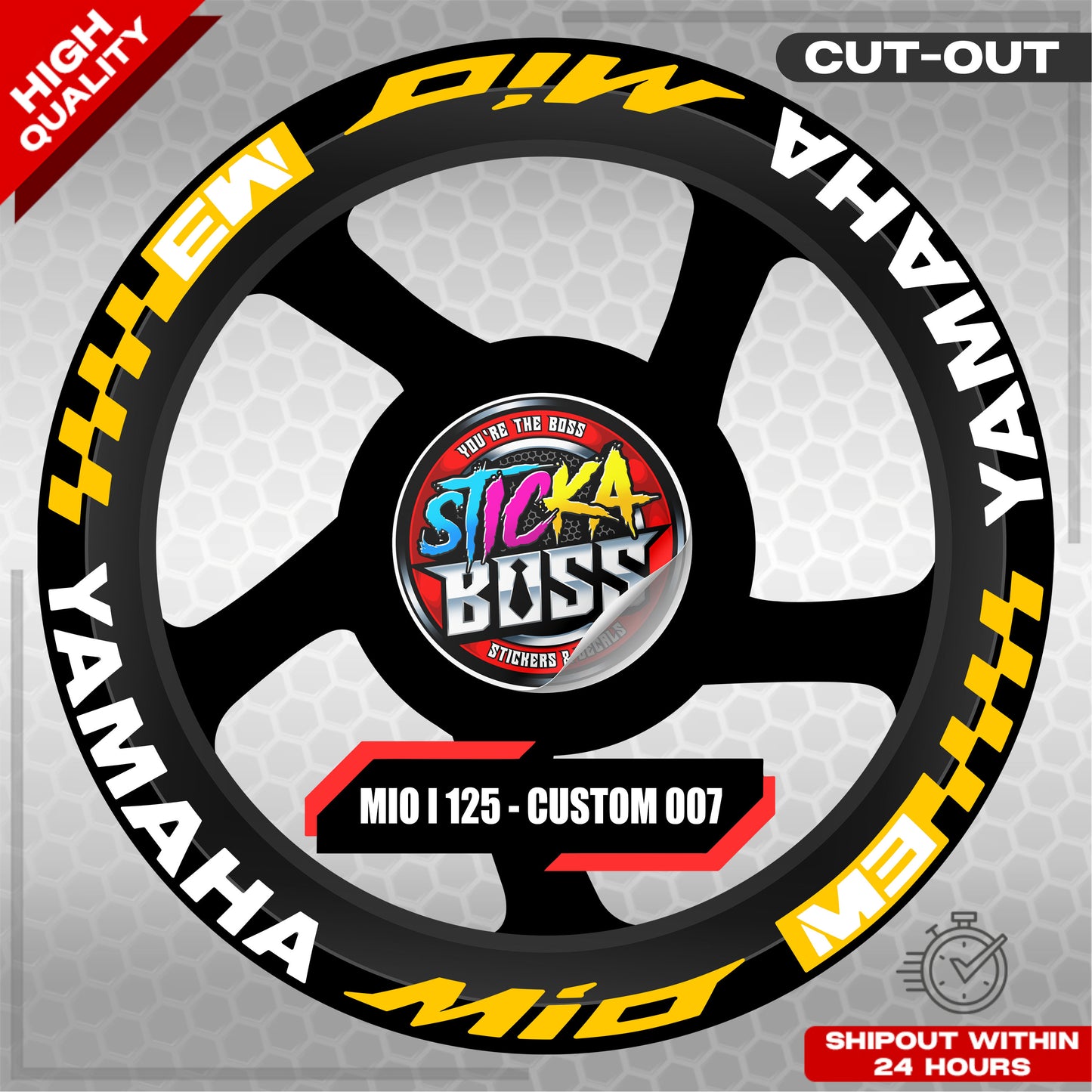 MIO I 125 MAG STICKER SET  ( 2 MAGS ) - CUSTOM 007 | VINYL WATERPROOF CUT-OUT DECALS