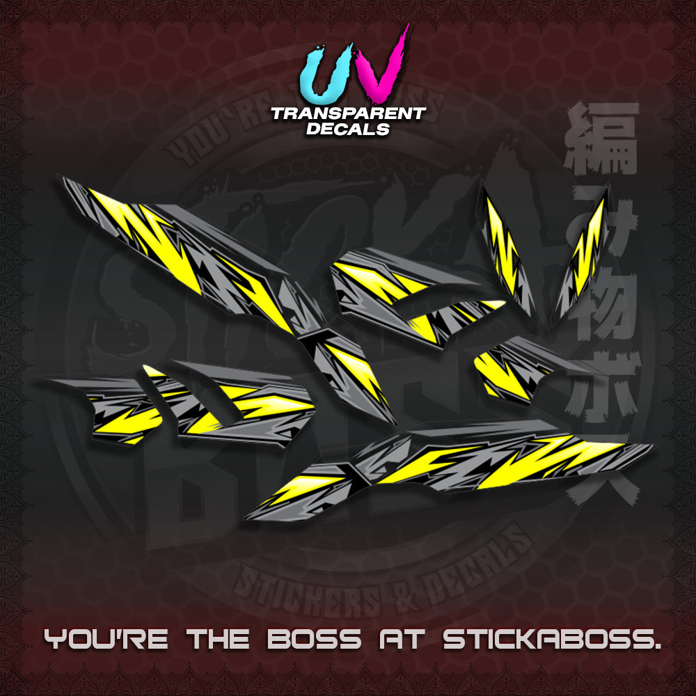 CLICK V3 INDO MALAY CONCEPT ( TRANSPARENT STRIPING NEW CUSTOM DESIGN ) STICKER DECALS By STICKABOSS