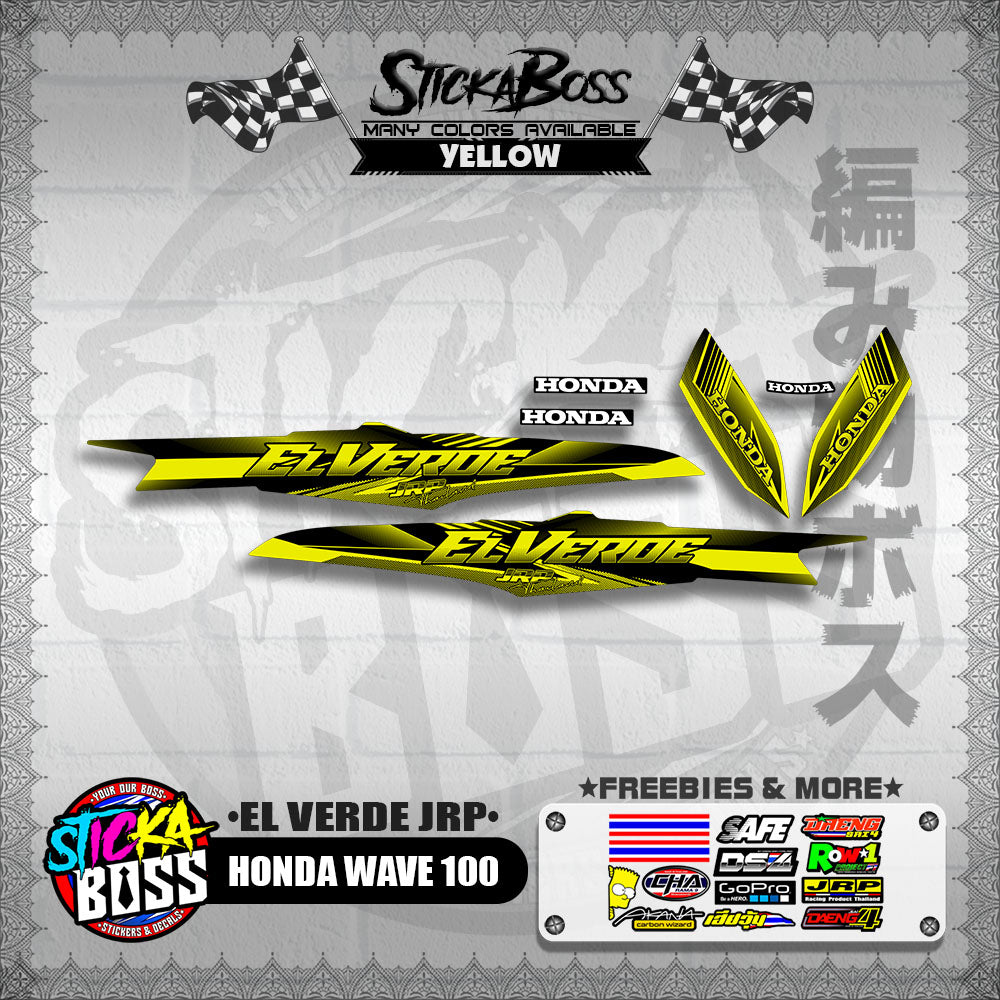 HONDA WAVE 100 DECALS ( EL VERDE JRP )【WITH FREEBIES】