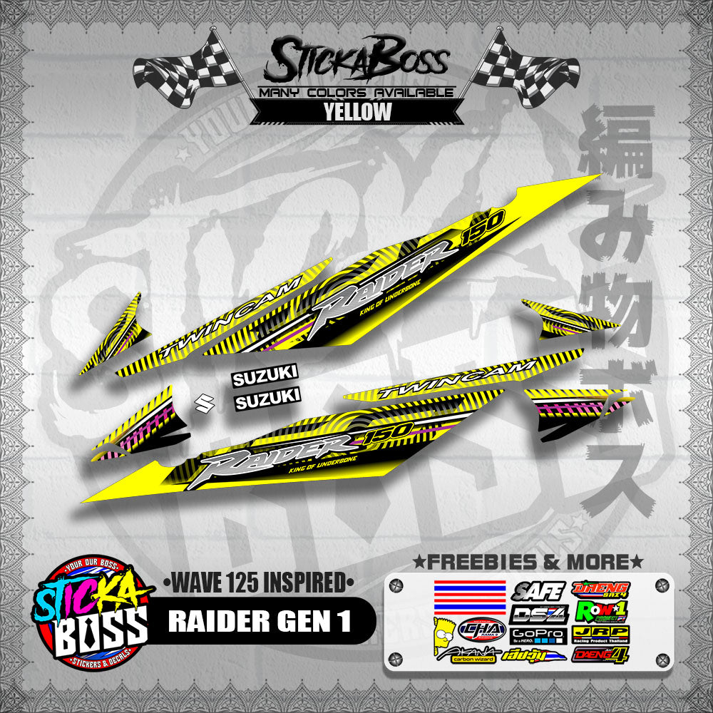 RAIDER GEN 1 DECALS ( WAVE 125 INSPIRED )【WITH FREEBIES】