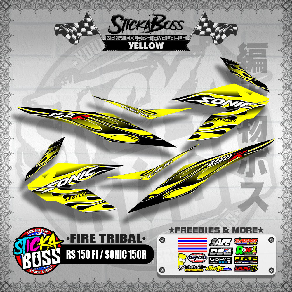 RS 150 FI / SONIC 150R DECALS ( FIRE TRIBAL )【WITH FREEBIES】