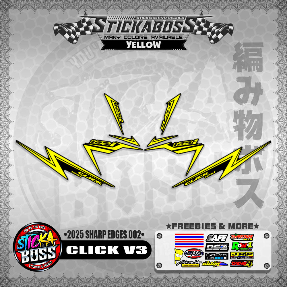 CLICK V3 INDO STICKER DECALS ( 2025 SHARP EDGES 002 )【WITH FREEBIES】