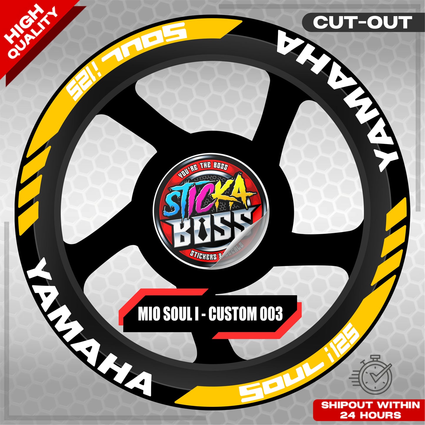 MIO SOUL I 125 MAGS STICKER SET ( 2 MAGS ) - CUSTOM 003 | VINYL WATERPROOF CUT-OUT DECALS