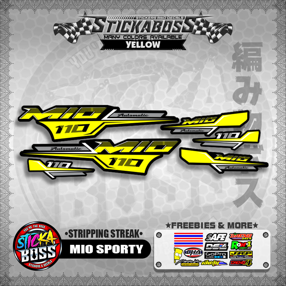 MIO SPORTY THAI CONCEPT STICKER DECALS ( STRIPPING STREAK )【WITH FREEBIES】