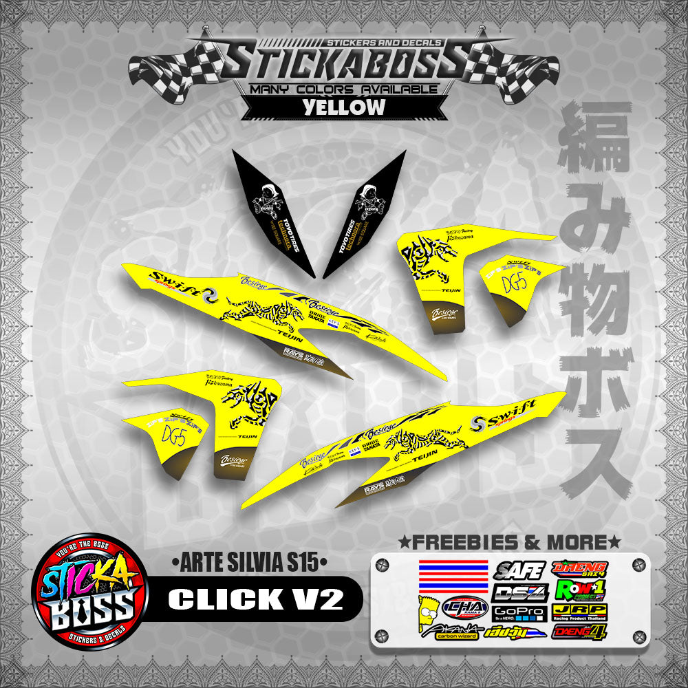CLICK V2 STICKER DECALS ( ARTE SILVIA S15 )【WITH FREEBIES】