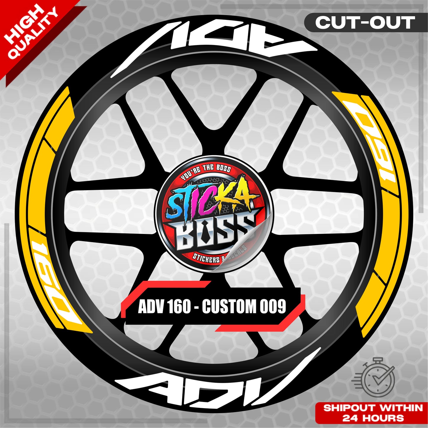 ADV 160 MAG STICKER SET ( 2 MAGS ) - CUSTOM 009 | VINYL WATERPROOF CUT-OUT DECALS