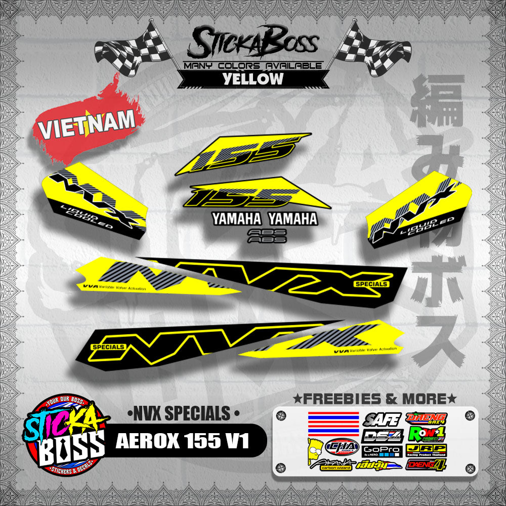 AEROX 155 V1 VIETNAM DECALS ( NVX SPECIALS )【WITH FREEBIES】