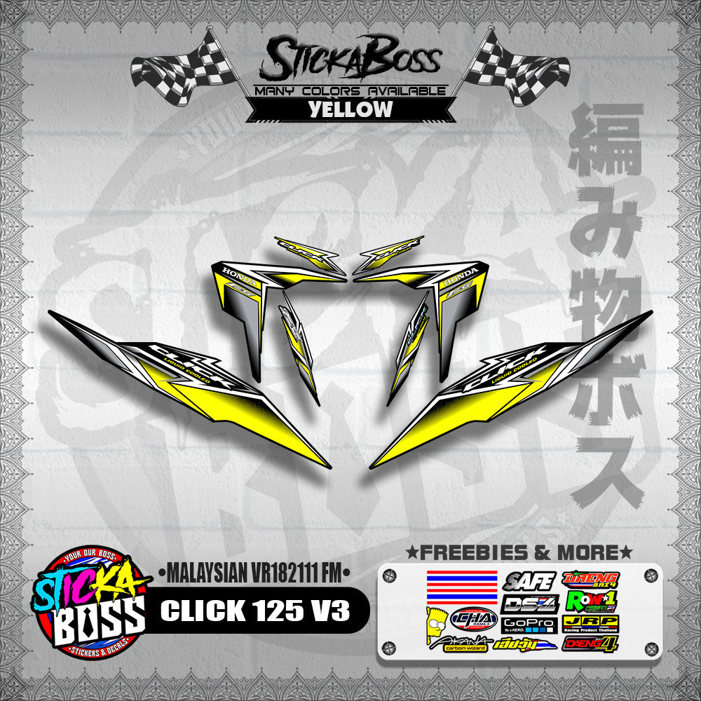 CLICK 125 V3 DECALS ( MALAYSIAN VR182111 FM )【WITH FREEBIES】