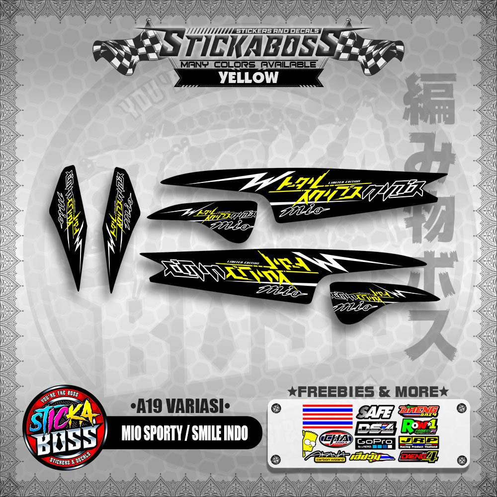 MIO SPORTY / SMILE INDO STICKER DECALS ( A19 VARIASI )【WITH FREEBIES】