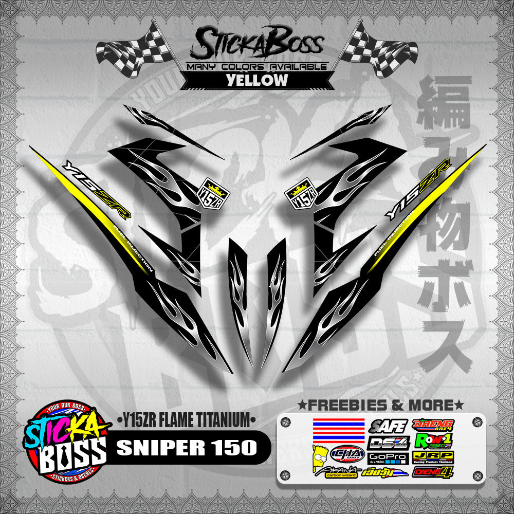 SNIPER 150 DECALS ( Y15ZR FLAME TITANIUM )【WITH FREEBIES】