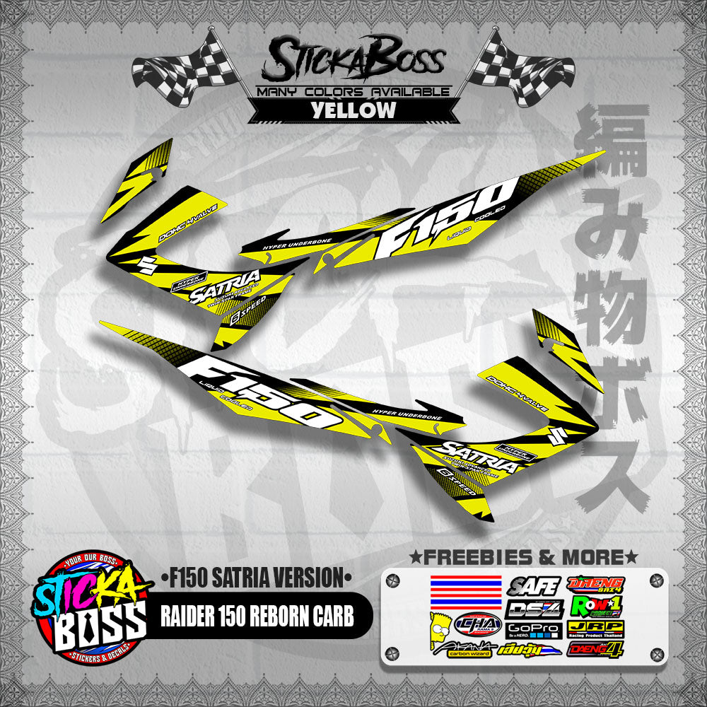 RAIDER 150 REBORN CARB DECALS ( F150 SATRIA VERSION )【WITH FREEBIES】