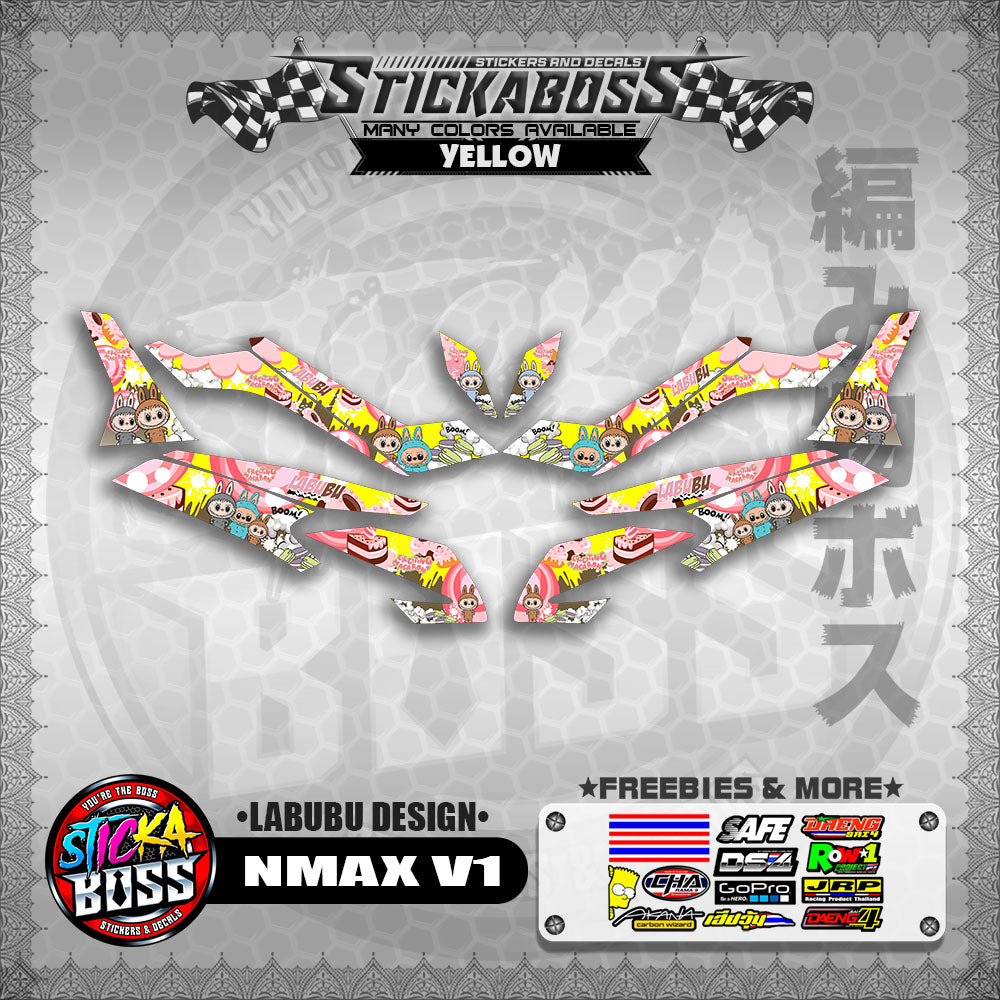 NMAX V1 STICKER DECALS ( LABUBU DESIGN )【WITH FREEBIES】