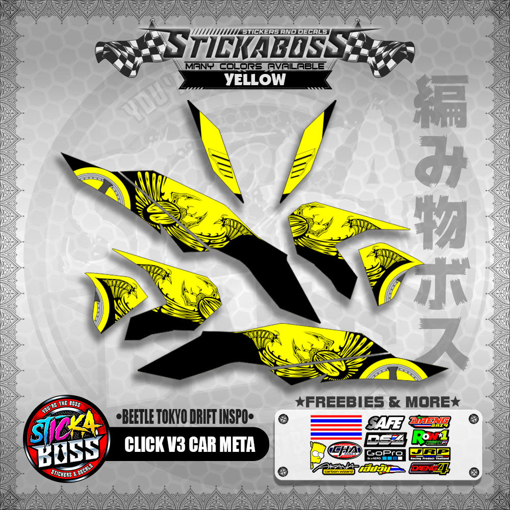 CLICK V3 CAR META DECALS ( BEETLE TOKYO DRIFT INSPO )【WITH FREEBIES】