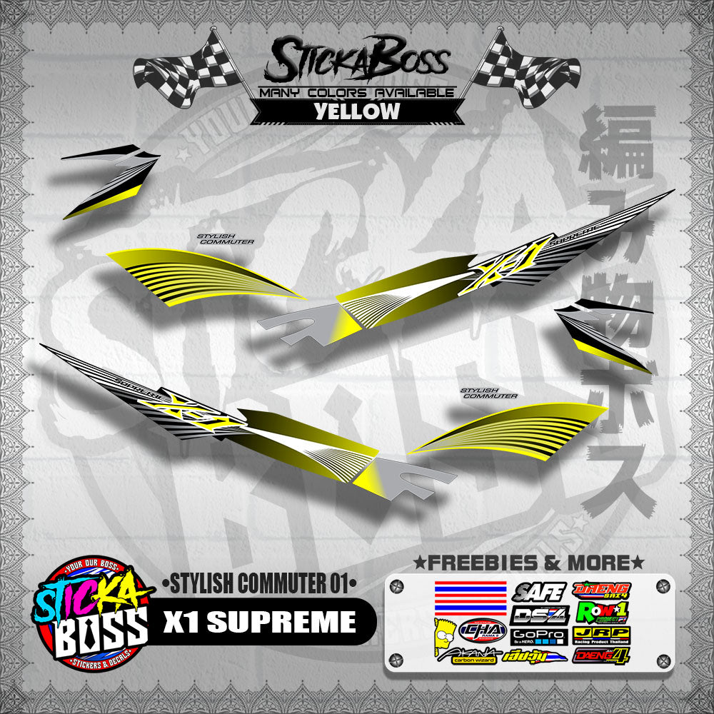 X1 SUPREME DECALS ( STYLISH COMMUTER 01 )【WITH FREEBIES】