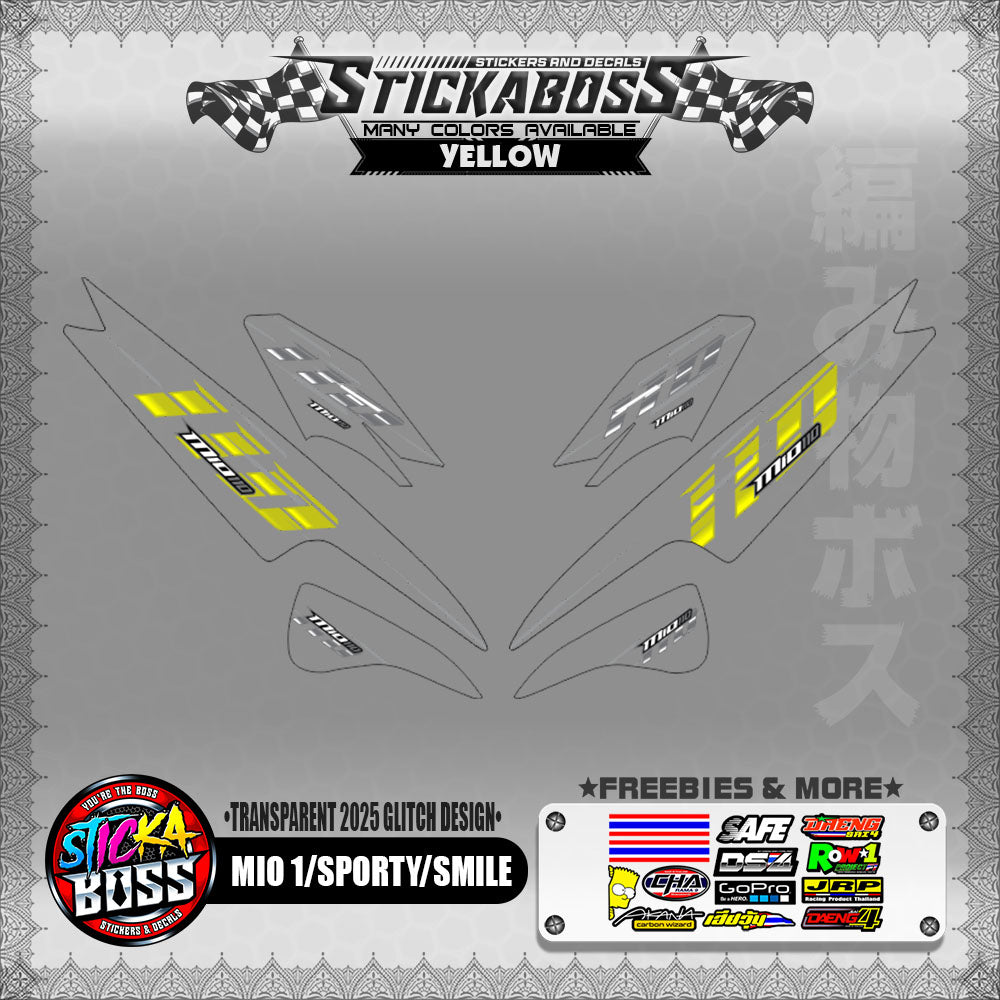 【PREMIUM UV PRINT】TRANSPARENT MIO 1/SPORTY /SMILE STICKER DECALS (2025 GLITCH DESIGN )