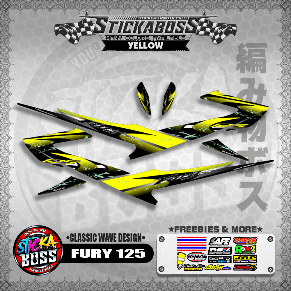 FURY 125 STICKER DECALS ( CLASSIC WAVE DESIGN )【WITH FREEBIES】