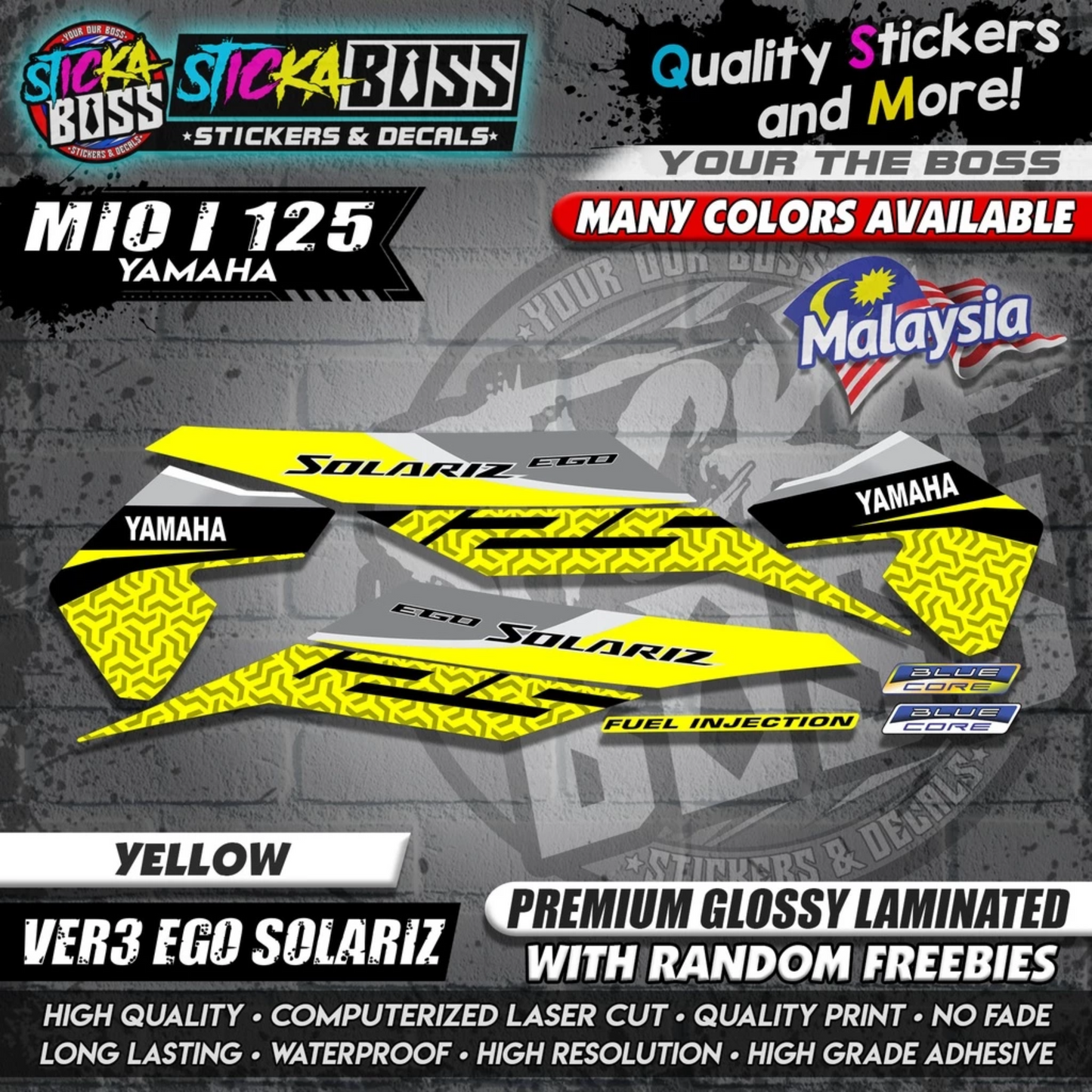 Mio i 125 Malaysian Decals ( Ver3 Ego Solariz )【WITH FREEBIES】Malaysia Concept