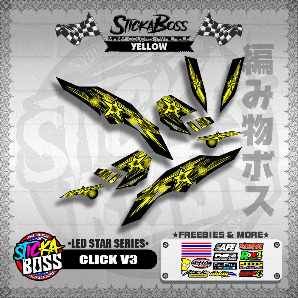 CLICK V3 DECALS ( LED STAR SERIES )【WITH FREEBIES】