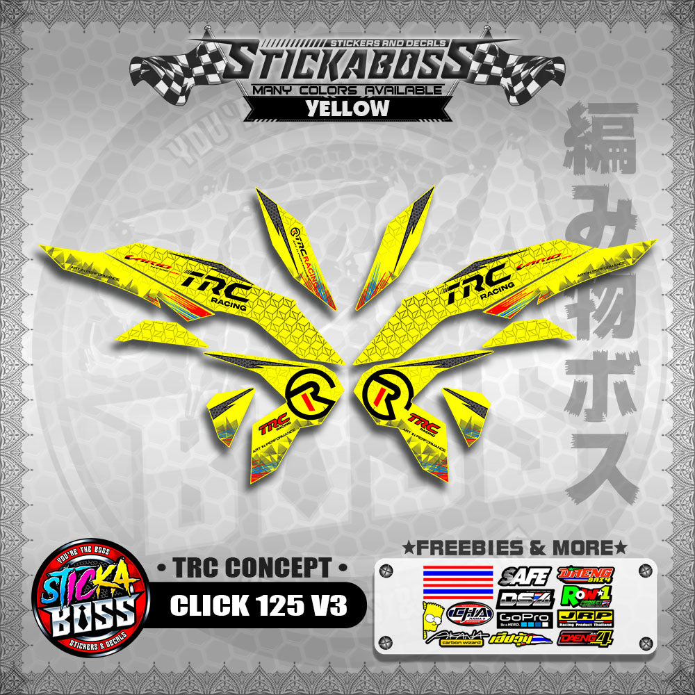 CLICK 125 V3 DECALS ( TRC CONCEPT )【WITH FREEBIES】