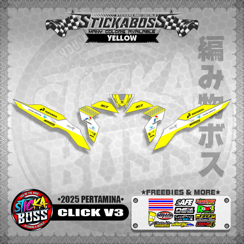 CLICK V3 STICKER DECALS ( 2025 PERTAMINA )【WITH FREEBIES】