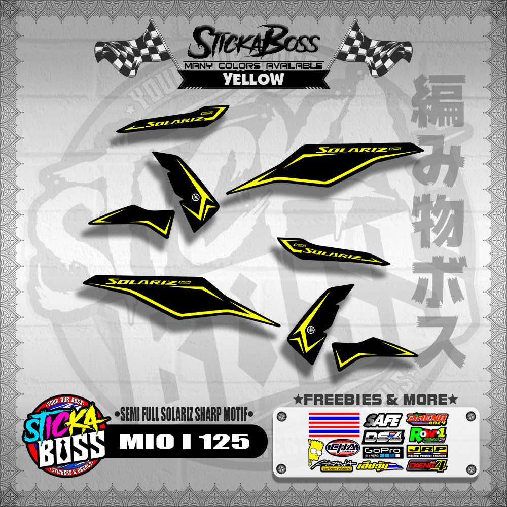 MIO I 125 MALAYSIAN DECALS ( SEMI FULL SOLARIZ SHARP MOTIF )【WITH FREEBIES】