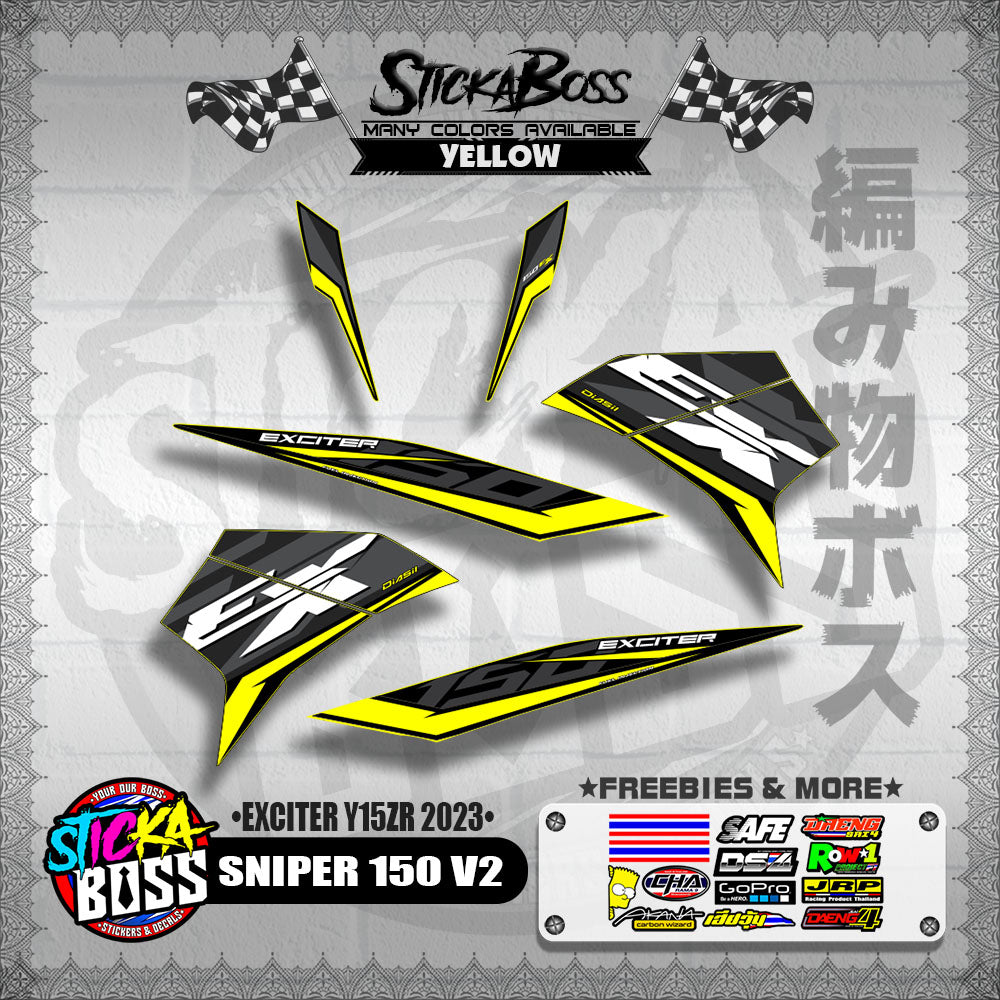 SNIPER 150 V2 DECALS ( EXCITER Y15ZR 2023 )【WITH FREEBIES】