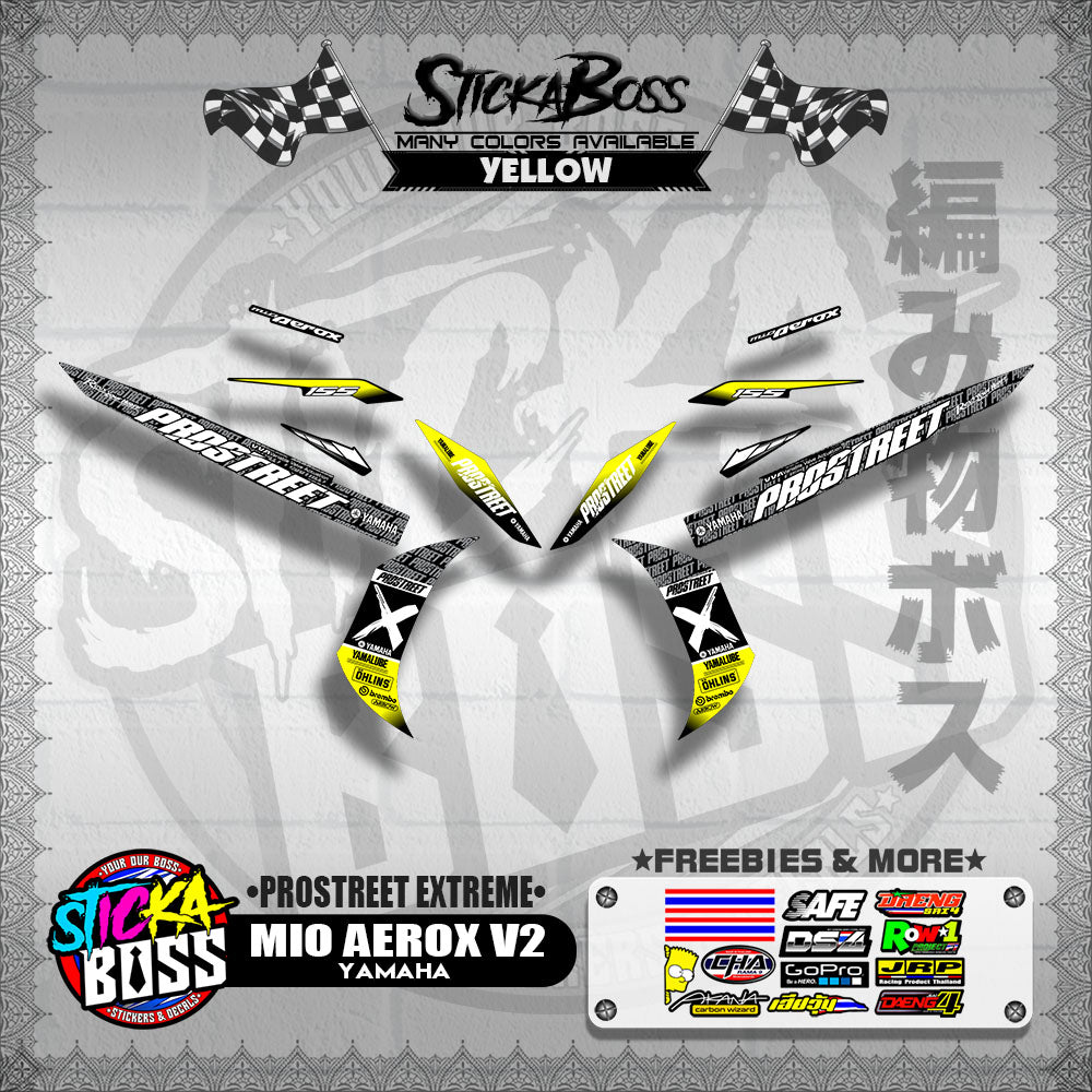 MIO AEROX V2 DECALS ( PROSTREET EXTREME ) 【WITH FREEBIES】
