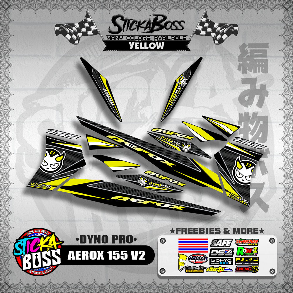 AEROX 155 V2 DECALS ( DYNO PRO )【WITH FREEBIES】