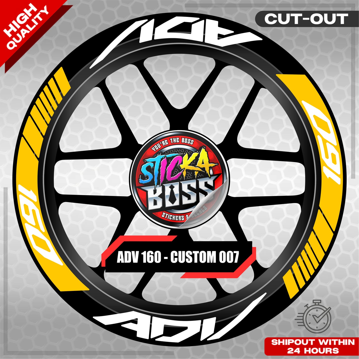 ADV 160 MAG STICKER SET ( 2 MAGS ) - CUSTOM 007 | VINYL WATERPROOF CUT-OUT DECALS