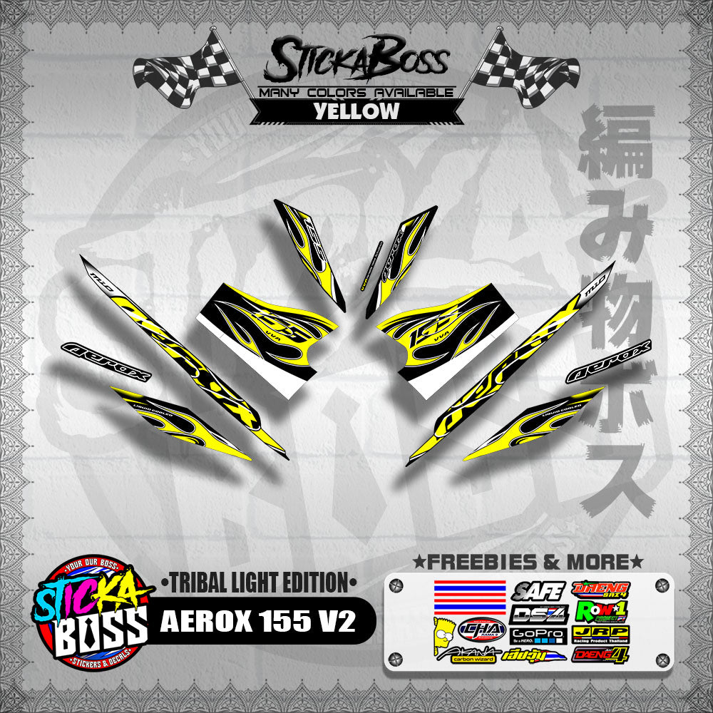 AEROX 155 V2 DECALS ( TRIBAL LIGHT EDITION )【WITH FREEBIES】