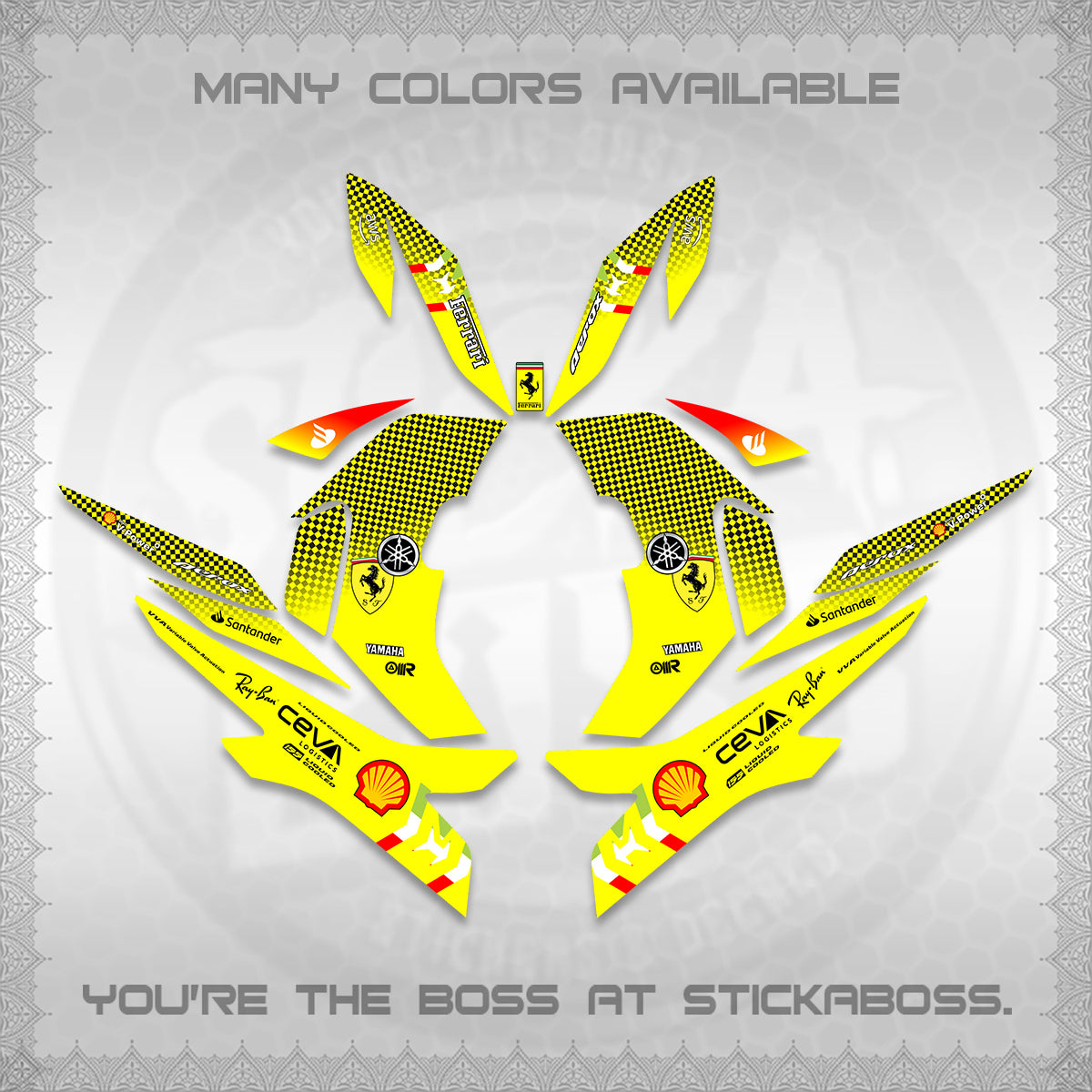AEROX V2 DECALS (2026 HORSE RACE DESIGN) STICKER DECALS By STICKABOSS