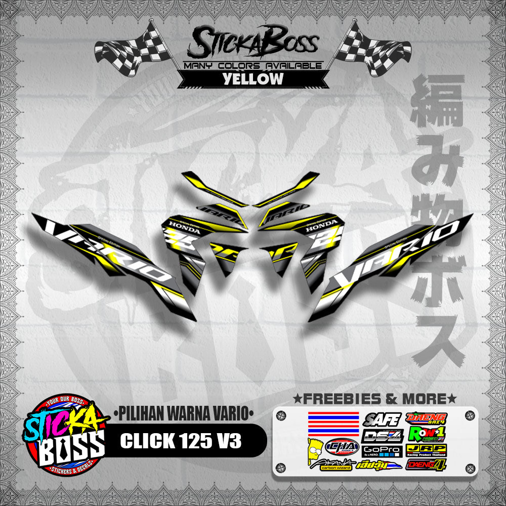 CLICK 125 V3 MALAYSIAN DECALS ( PILIHAN WARNA VARIO )【WITH FREEBIES】