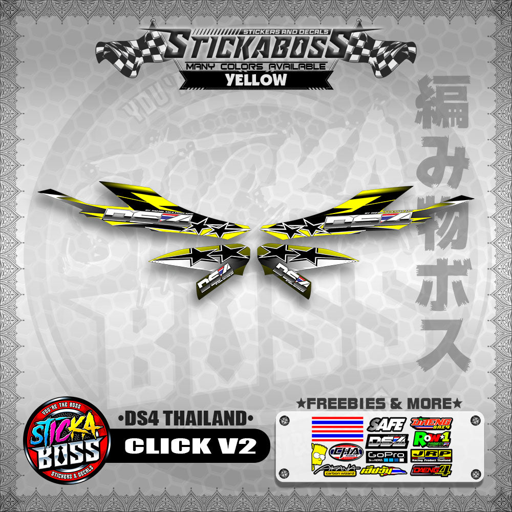 CLICK V2 STICKER DECALS ( DS4 THAILAND )【WITH FREEBIES】