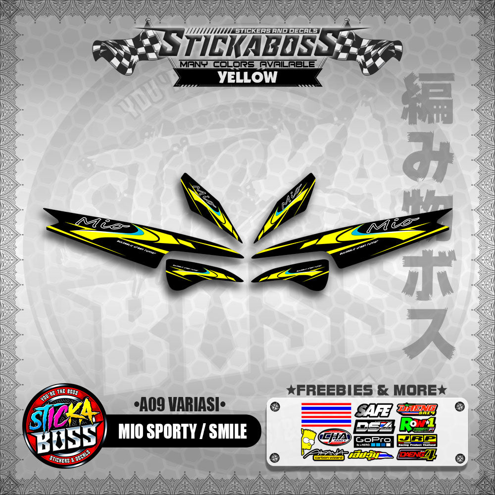 MIO SPORTY SMILE INDO STICKER DECALS ( A9 VARIASI )【WITH FREEBIES】