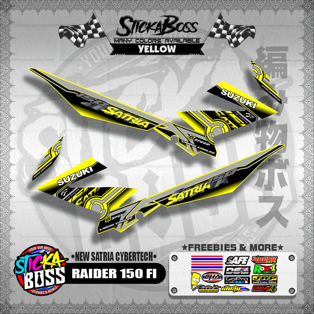 RAIDER 150 FI DECALS ( NEW SATRIA CYBERTECH )【WITH FREEBIES】
