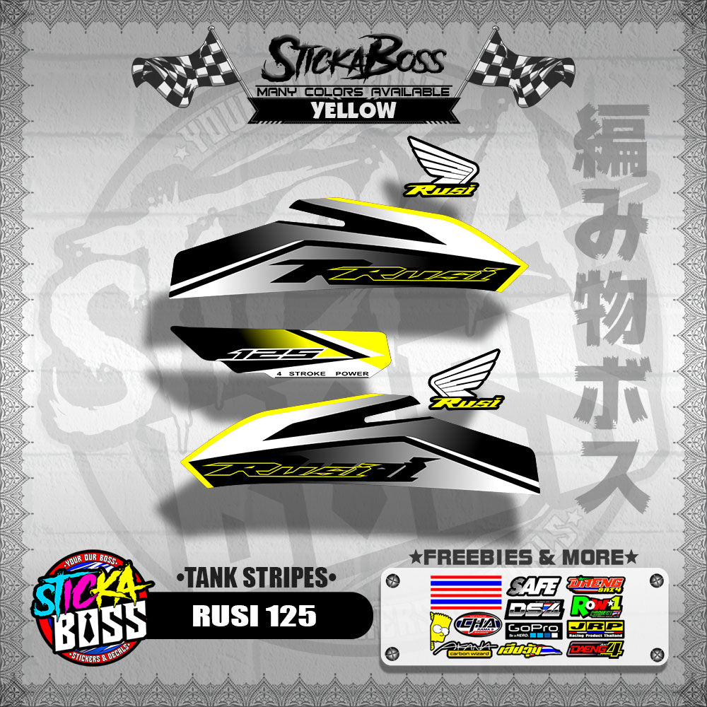 RUSI 125 DECALS ( TANK STRIPES )【WITH FREEBIES】