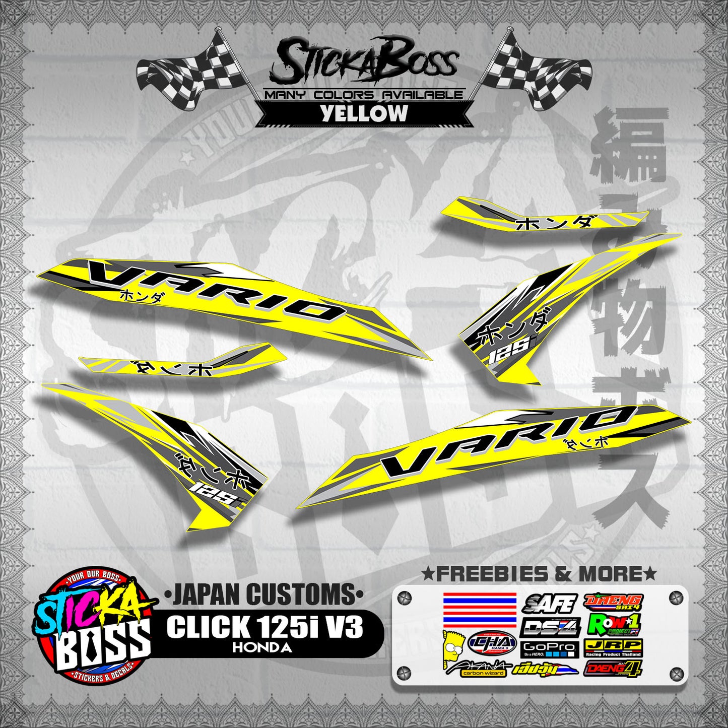 CLICK 125i V3 DECALS ( JAPAN CUSTOMS )【WITH FREEBIES】