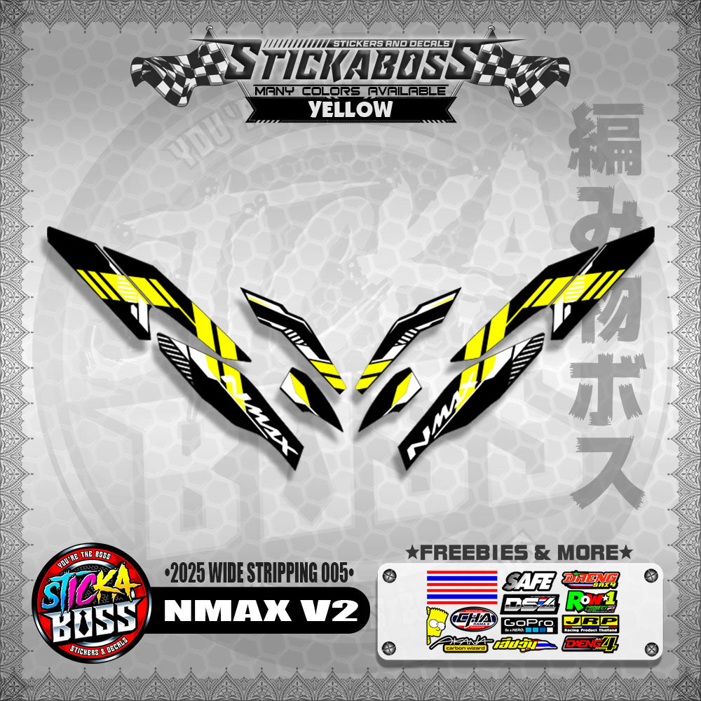 NMAX V2 INDO STICKER DECALS ( 2025 WIDE STRIPPING 005 )【WITH FREEBIES】