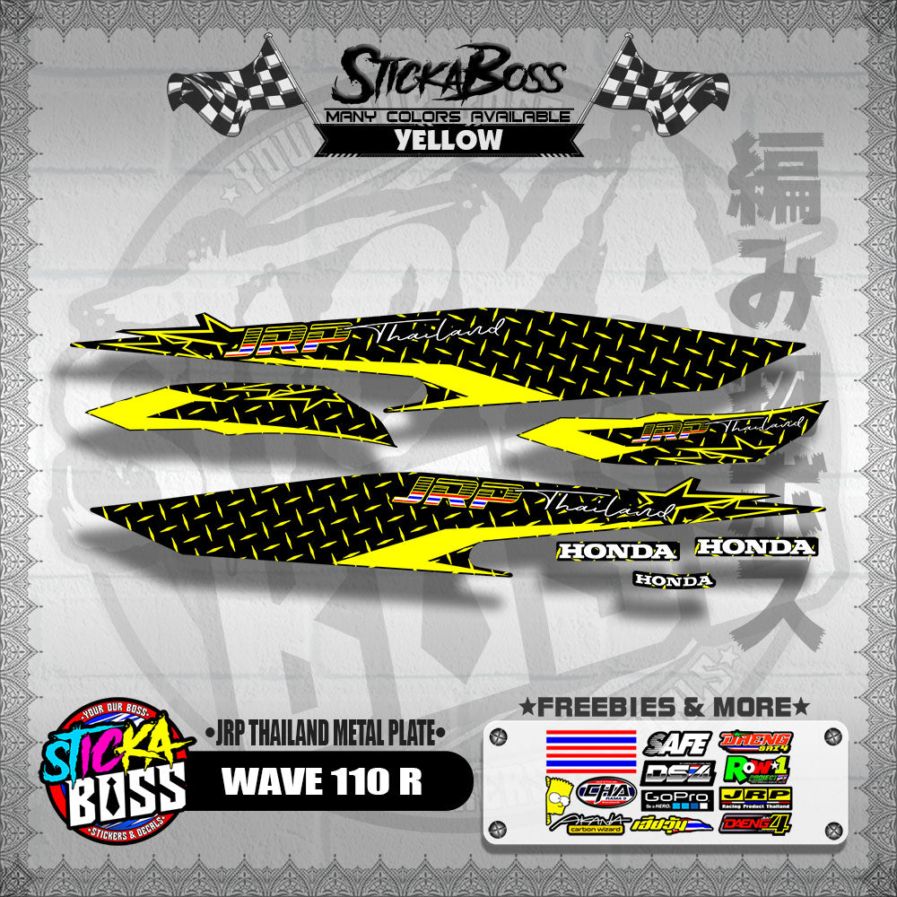 WAVE 110 R DECALS ( JRP THAILAND METAL PLATE )【WITH FREEBIES】
