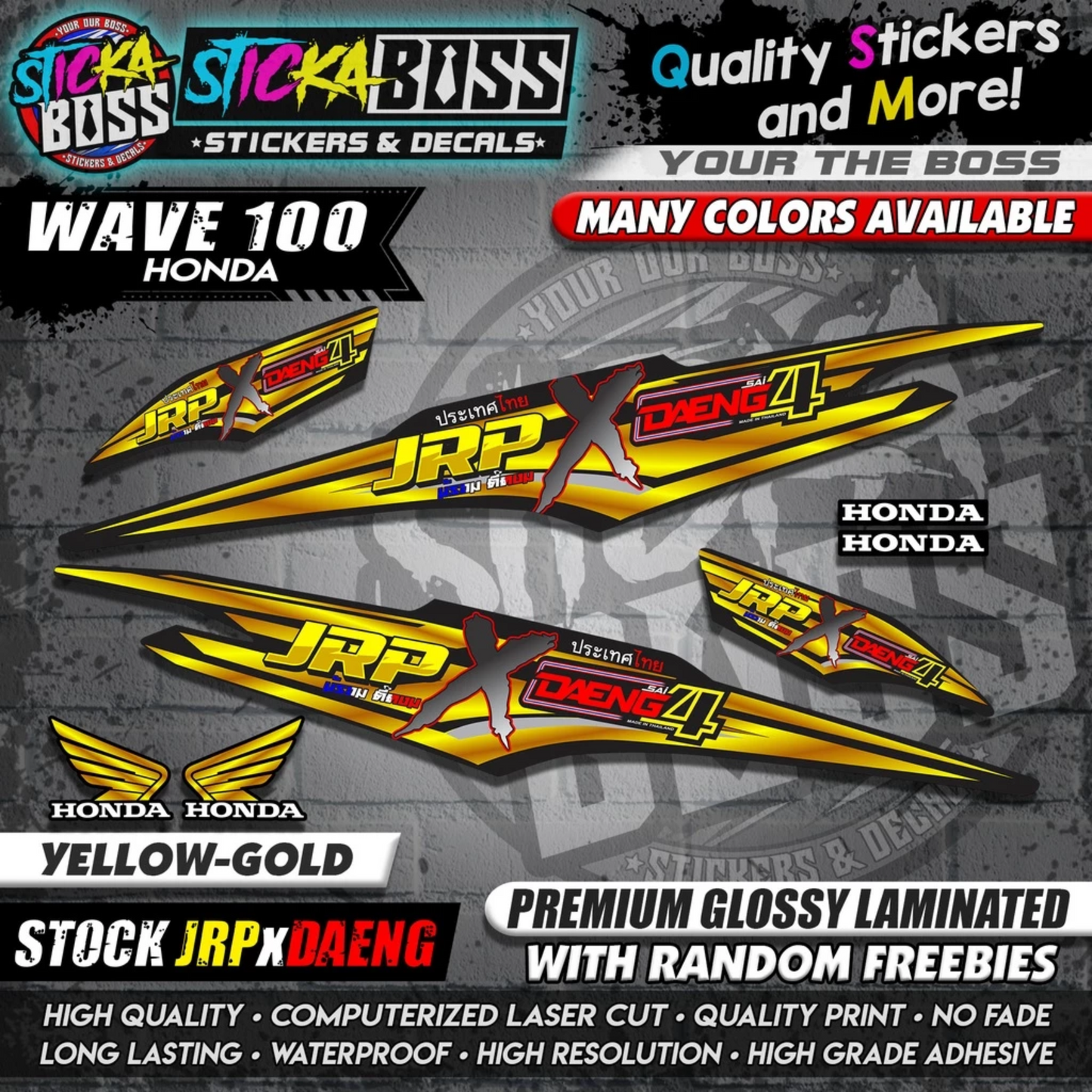 HONDA WAVE 100 Thai Decals ( Stock JRP x DAENG )【WITH FREEBIES】