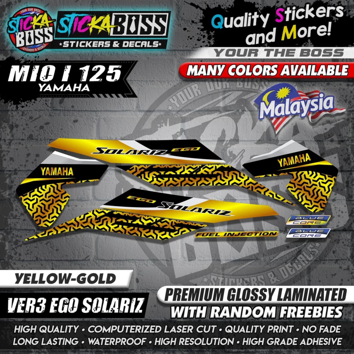 Mio i 125 Malaysian Decals ( Ver3 Ego Solariz )【WITH FREEBIES】Malaysia Concept