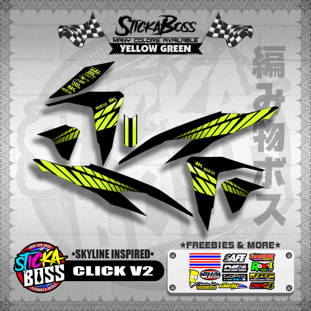 CLICK V2 DECALS ( SKYLINE INSPIRED )【WITH FREEBIES】
