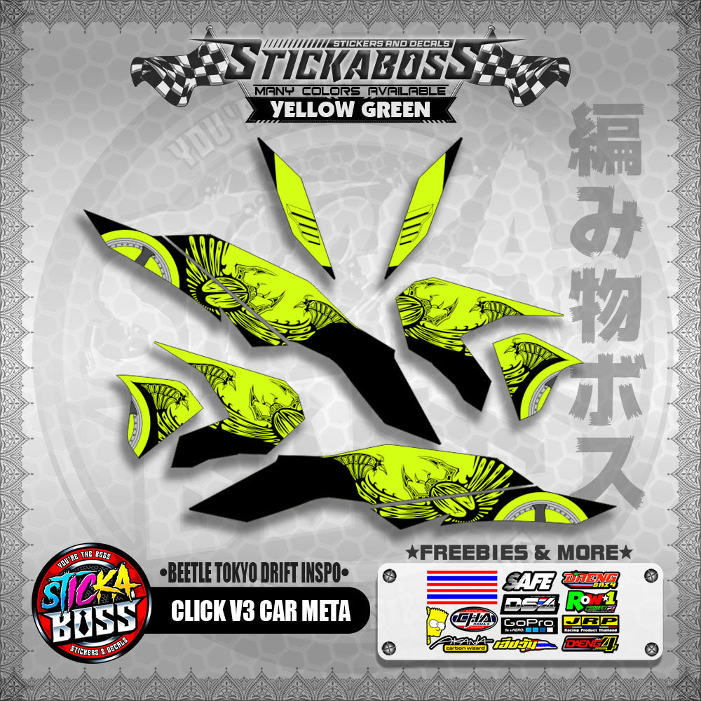 CLICK V3 CAR META DECALS ( BEETLE TOKYO DRIFT INSPO )【WITH FREEBIES】