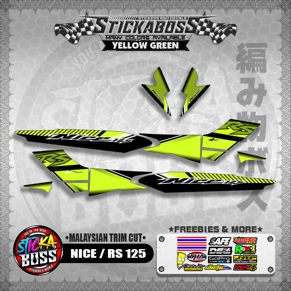 NICE / RS 125 STICKER DECALS ( MALAYSIAN TRIM CUT )【WITH FREEBIES】