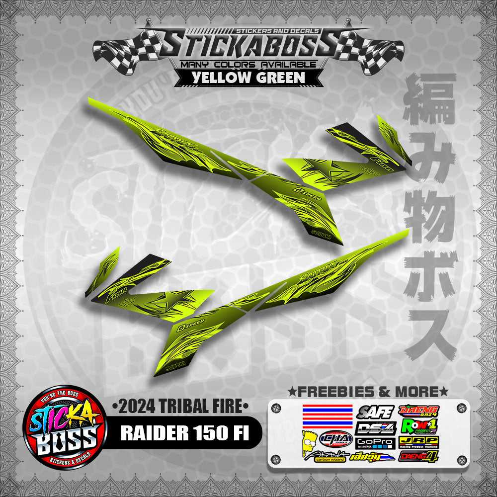 RAIDER 150 FI STICKER DECALS ( 2024 TRIBAL FIRE )【WITH FREEBIES】
