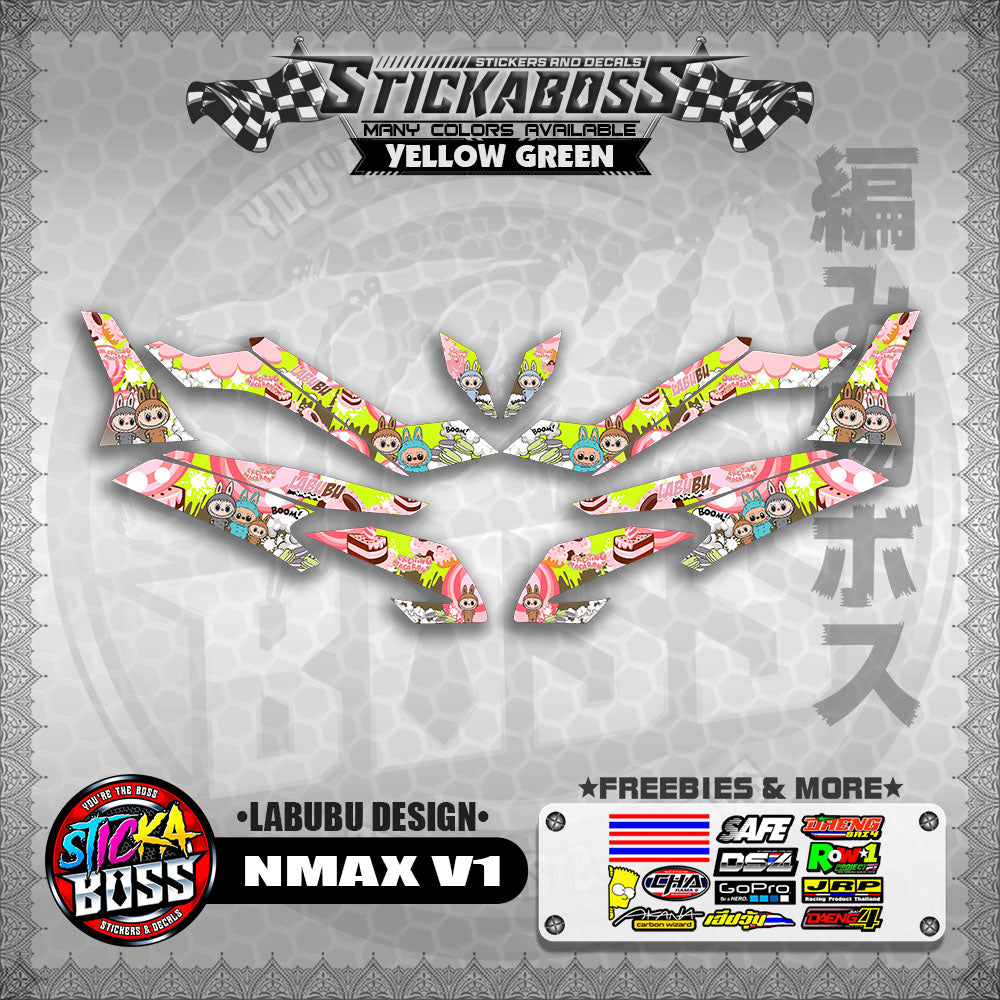 NMAX V1 STICKER DECALS ( LABUBU DESIGN )【WITH FREEBIES】